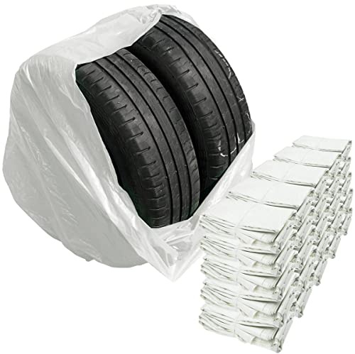 Stix Automotive Equipment Bolsas para neumáticos - 500 Unidades - 100x100cm - Bolsas de LDPE - Blanco