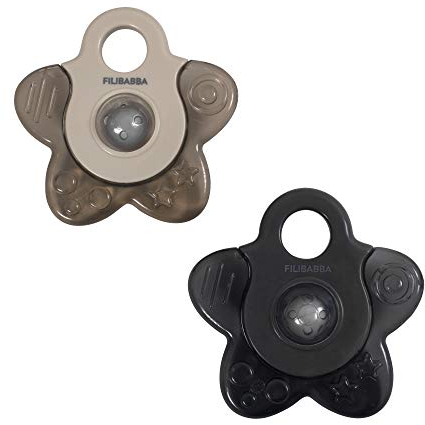 Filibabba® Kühlende Beißringe 2er Pack | Kühlbeißring mit Wasser gefüllt | Zahnungshilfe Baby (Grey)