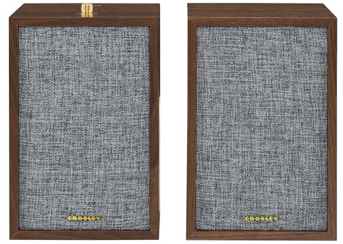 Crosley S200A-WA 4 Active Powered Bluetooth Stereo Speakers with Optical, USB, and Aux Connections, Walnut