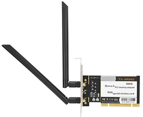 Tarjeta WiFi PCIE WiFi, TX-AR9WS AR9220 300Mbps Tarjeta de Red Inalámbrica WiFi con 2 Antenas, Soporte WiFi Compartido, Adaptador Wi-Fi 802.11b / g/n PCI Express para XP / / /