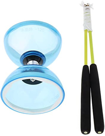 Sharplace Juggling Toys Diabolo à Triple Roulement 12cm avec Baguettes et Ficelle, Bleu