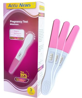 ACCU NEWS Pregnancy Test Midstream hCG Pregnancy Test Strips Kit, Early Home Detection, Rapid & Easy, Clear Result, Over 99% Accuracy, Individually Wrapped (3 Tests)