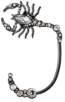 Punk Scorpion Ear Cuff Earring for Women Men Cubic Zirconia Crystal Non Piercing Cartilage Climber Crawler Wrap Cuffs Earrings Vintage Gothic Jewelry Gifts