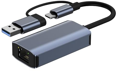 Adattatore USB a Ethernet, USB 3.0 a RJ45 Gigabit LAN Adattatore USB C, Adattatore di rete per Windows XP, MAC, Linux, Vista e altro ancora