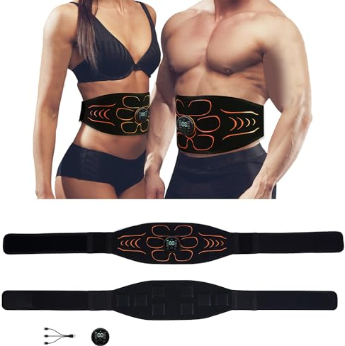 Chowchee EMS Bauchmuskeltrainer, Bauchtrainer Trainingsgerät, 10 Modi und 30 Intensitäten, LCD Bildschirm muskelstimulato, Sicher Effektiv Schneller