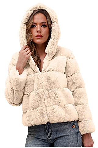 KHIRVWL Donna Cappotto Pelliccia Sintetica Morbida Cappotto Corto in Pelliccia Leopardata Giacca Invernale Corta a Maniche Lunghe