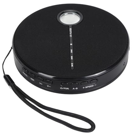 Reproductor de CD, Reproductor de Música CD para el Hogar del Automóvil, Reproductor de Música CD Portátil Inteligente Recargable, Parlantes Incorporados, Tiempo de Reproducción