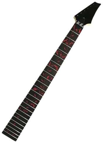 Gitarrhals DIY Ersättning 24 Bandinlägg Red Vines Rosewood Gripbräda Elektrisk Gitarrhals Med Stränglås