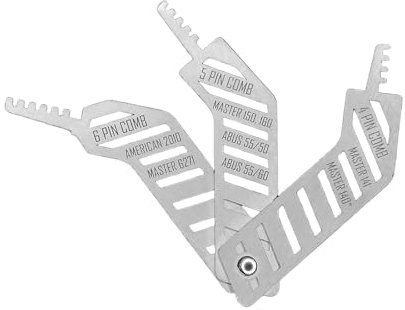Pettine per lucchetto, strumenti nascosti, set di grimaldelli, pettine portatile in acciaio inossidabile, strumento manuale multifunzionale per emergenza, casa, ufficio e uso esterno