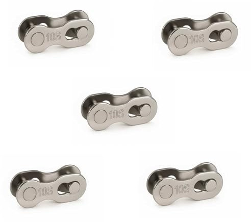 Lot de 5 paires de fermoirs de chaîne de vélo - Maillons de chaîne pour chaîne de vitesse 6, 7, 8, 10 vitesses - Pièces de rechange (10 vitesses)