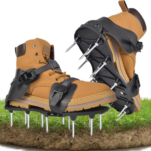 Nagelschuhe Rasenlüfter Schuhe Für Rasen Aerifizierer - Rasenbelüfter Vertikutierer Für Belüften Lüften Aerifizieren Gerät, Rasenbelüftung Rasenschuhe Mit Rasenentlüfter Rasenpflege Garten Werkzeug