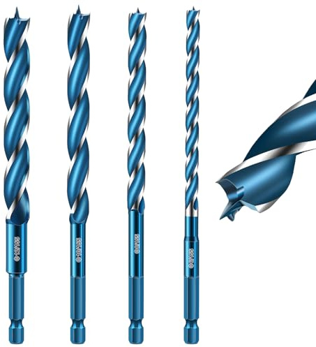 Linkstyle 4-teiliges Holzbohrer Erweitern, 6–12 mm Betonbohrer, 1/4-Zoll-Sechskantschaft, Kohlenstoffreich für Fliesen, Ziegel, Kunststoff, Zement, Holz, Glas