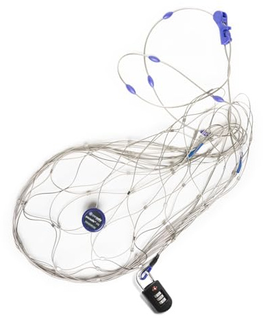 Pacsafe - Anti-Diebstahl Rucksack- und Taschenschutz, Drahtkäfig Schutz-System mit Schloß für Rucksäcke, Reisegepäck Netz, Diebstahlschutz, 22-55 Liter