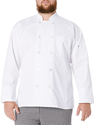 Uncommon Threads unisex adult Classic 10 Button Chef Coat Shirt, White, Small US