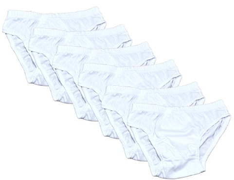Fontana Calze Set da 6 Paia di Slip Bambino in Cotone 100% con Filato Certificato e Taglie dalla 2 Anni alla 10.