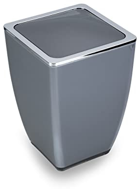 Trend Line Kosmetikeimer Cube 5 l anthrazit Mülleimer Schwingdeckeleimer Badeimer
