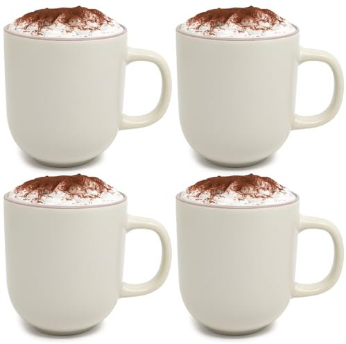 com-four® 4x Tazas de café XL - Tazas de café grandes con hermoso diseño de 500 ml-Taza jumbo apta para el lavavajillas