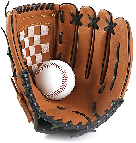 RARAA Baseball Glove Sports Batting Gloves,Sports Baseball and Softball Glove Professional Baseball and Softball Mitt with Soft Solid Pu Leather Thickening Pitcher for Kids & Adult