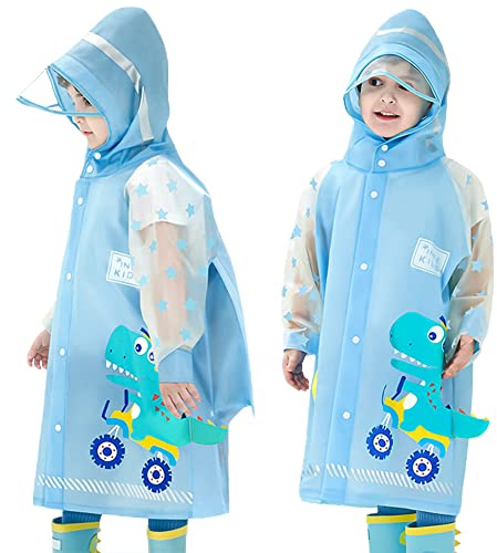 Fewlby Chubasqueros para Niños Poncho de Lluvia Niñas Chaqueta Impermeable Infantiles Ligero Abrigos Impermeables con Capucha Reutilizable Traje de Lluvia 1-2 Años
