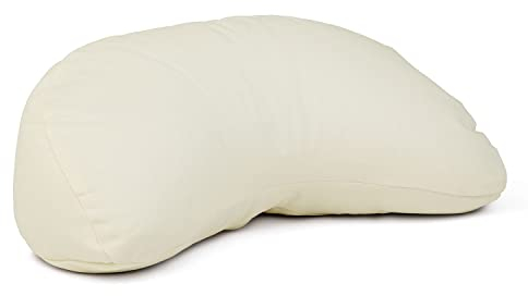 Bodhi Meditationskissen Halbmond Mini | Yogi MOND ECO | 100% Bio-Baumwollbezug | Yogakissen halbmondförmig mit Buchweizenfüllung | Halbmondkissen für Yoga & Meditation | Natur