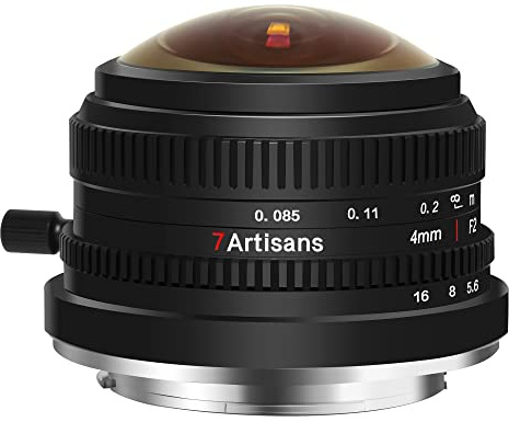 7Artisans 4mm F2.8 Fisheye Wide Angle Lens Ultra Manual Focus Prime Lens Compatible for Canon Eos-M
