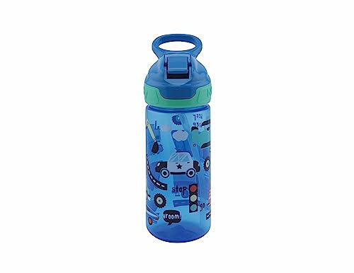 Nuby - Kopp med mjuk tut - Läckagesäker barnkopp - Kan diskas i diskmaskin - Perfekt för förskola och skola - Blå - 540 ml