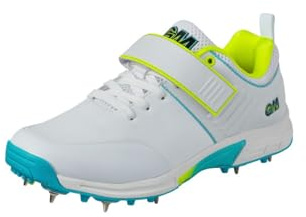 Gunn & Moore Unisex Aion + (Plus) Kricket-Schuh, Weiß Fluro Gelb Blau, 40.5 EU