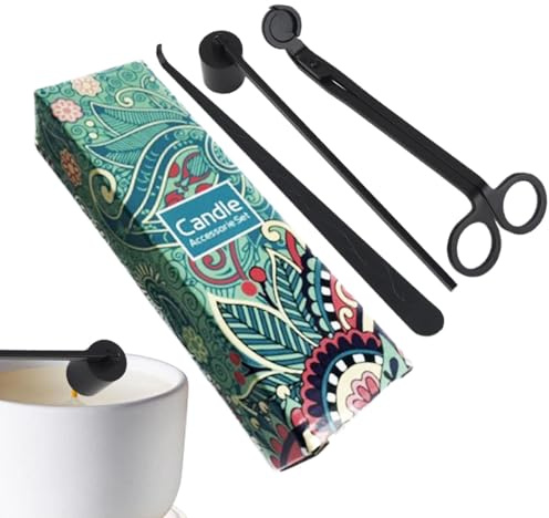 Coupe-mèche de bougie, ensemble d'accessoires pour bougies - Coupe-bougie en acier inoxydable | Coupe-mèche, extincteur de bougie, plongeur de mèche de bougie, coupe la mèche pour brûler de manière ég