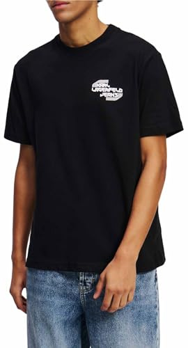 KARL LAGERFELD JEANS Hombre Regular Sport Logo T-Shirt Negro L