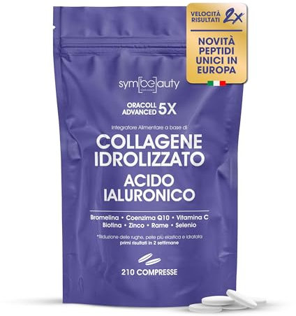 ORACOLL Collagene e Acido Ialuronico 2500mg [210 CPR] - Collagene Idrolizzato, Integratore Capelli e Pelle | Q10, Vitamina C, Biotina, Zinco - Collinstant LMW