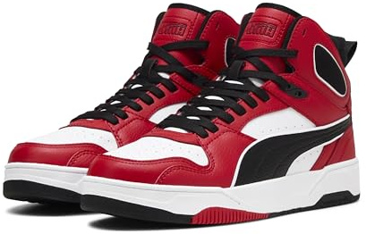 PUMA Unisex Rbd Break Mid Sneaker, White Schwarz für alle Zeiten, Rot, 46 EU