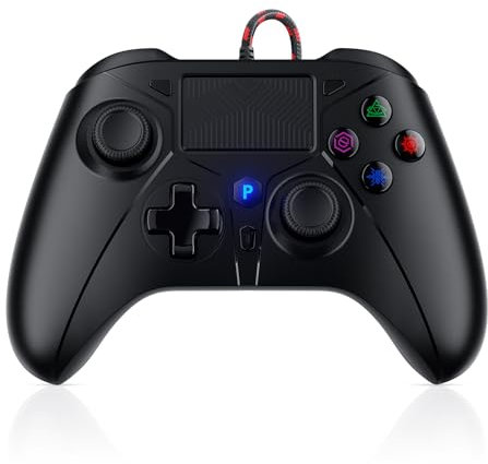 FOIRCEADAL Controller for PS-5 Gamepad Remote Control with Dual Motor Vibration/6-Axis Sensor/Turbo/3.5mm Audio Jack/Touch Pad for Ps-3/Ps-4/Ps-5/Pro/Slim/S-witch/Pc Black