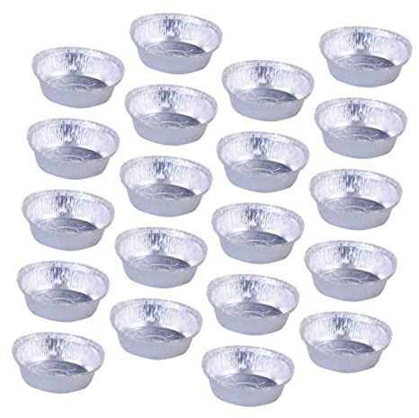 TOPBATHY 20 Piezas sartén de aire baking tray sartén grill contenedor de almacenamiento de harina molde de pastel bol suministros de barbacoa Sartén de aluminio para freidora de aire Silver