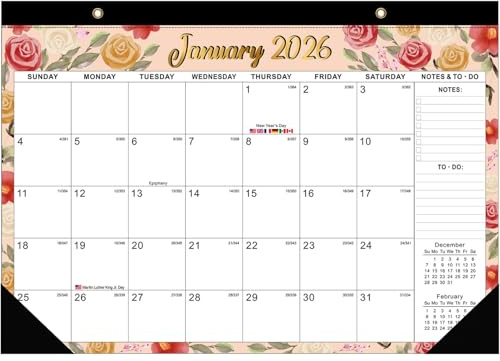 Wandkalender von Juli 2025 bis Dezember 2026, 18 Monate, abreißbarer Monatskalender zum Verfolgen von Veranstaltungen und Terminen, mit Planer-Aufklebern für Büro, Familie, 43,2 x 30,5 cm (bunt)