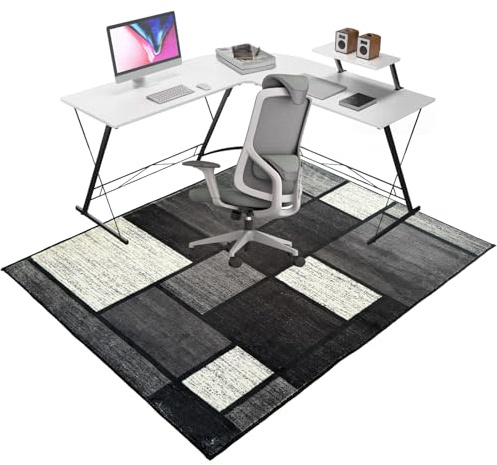 QYJBOUU Alfombra para Silla de Escritorio, Alfombra Protectora Suelo Silla Ruedas, Antideslizante Alfombrilla para Silla Gaming, Tapete de Protección de Oficina, para Parqué Suelos Duros 60 x 70 cm