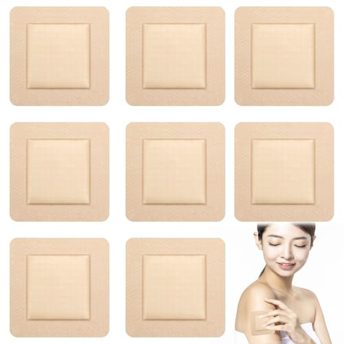 Solivive 8 Apósito de Espuma Adhesiva de Silicona 7,5cm x 7,5cm (Almohadilla 4,3cm x 4,3cm) Caja de 8 Apósitos, Apositos Adhesivos Impermeables Para el Cuidado de Heridas Cutáneas