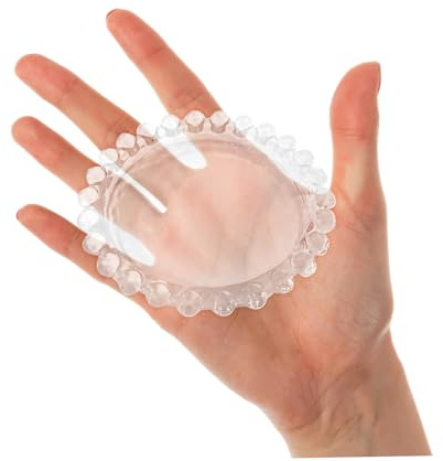 MOLUCKFU Pearl Edge Glass Serving Plate Elegant Fruit Dish Stylish Cold Dish Storage Tray Decorative Glassware for Festive Table and Kitchen Use