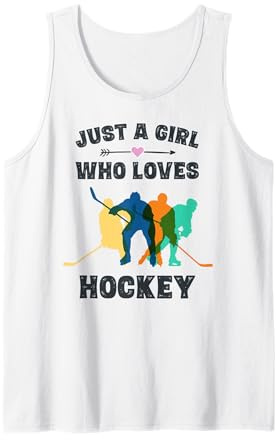 Camiseta de Hockey para niñas Adolescentes, Camiseta de Hockey Vintage Divertida Camiseta sin Mangas