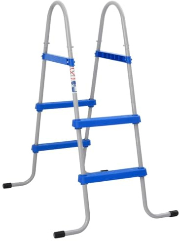 Teenpull Scala per piscina da 84 cm, in acciaio e plastica, antiscivolo, con 2 pioli per lato, compatta, in acciaio inox, per un ingresso sicuro in giardino e all'aperto