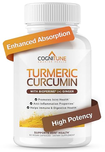 Organic Turmeric & Ginger Capsules - Turmeric Curcumin with Ginger & BioPerine, 95% Curcuminoids - Joint, Digestion, Immunity Support, Black Pepper Extract for Increased Absorption