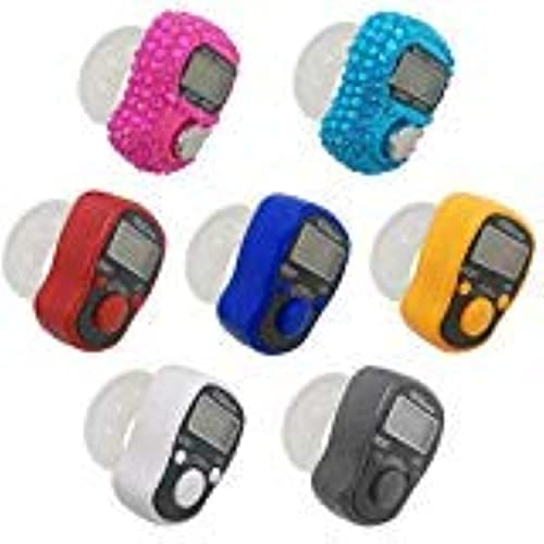 AFUNTA Fingerzähler – Elektronischer Fingerzähler mit 5 Del, Zähler, Zähler für die Anzahl der manuellen Klapperzähler, Diamantform, 7 Stück