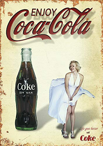 Coca Cola Vintage Wall Advertising Retro Metal Sign Plaque Kitchen Drink Pop UK 2 (Size Small A5 (200x150mm))