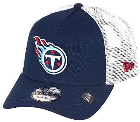 New Era Tennessee Titans NFL White Mesh Trucker 9Forty A-Frame Trucker Cap - One-Size