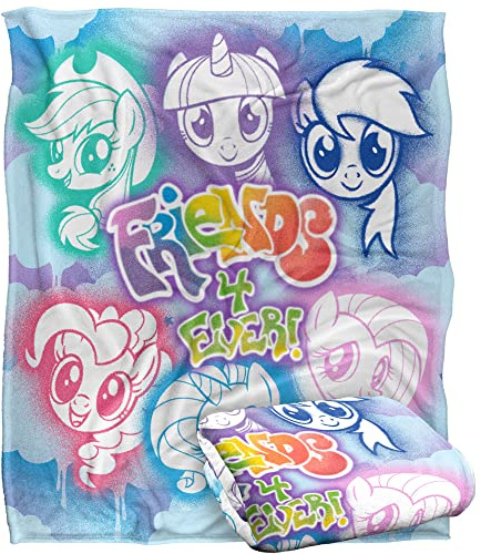 My Little Pony Friends 4 Ever Silky Touch Super Soft Throw Blanket 152 X 127 cm, White