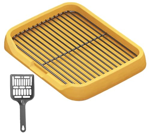 JISADER Toilette per Cani, vasino per Cani Padella con Paletta vasino per Cuccioli addestratore di vasino Supporto per pipì per Cuccioli per Cani di Taglia, Giallo