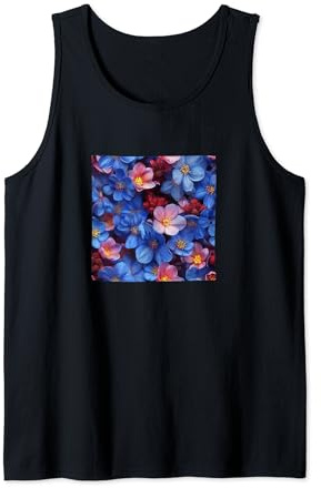 Bergenia Flower Pattern Graphic Tank Top