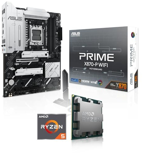 Kit de actualización en bundle Ryzen 5 9600X 6X 3.9 GHz, 16 GB DDR5, placa base ASUS Prime X870-P WiFi (ensamblado incluido actualización de BIOS + comprobación de funcionamiento)