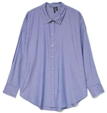VERO MODA Oversize Vmnora Ls WVN GA Noos T-Shirt surdimensionné, Marlin, XL Femmes