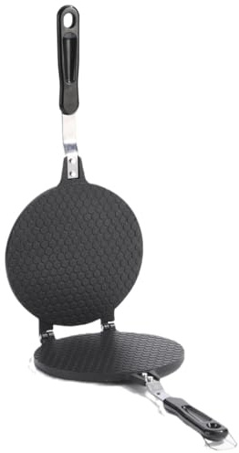 TAMUME Máquina para hacer gofres antiadherente con mango resistente al calor, diseño duradero de patrón de panal para conos y postres perfectos de helado, 22 cm