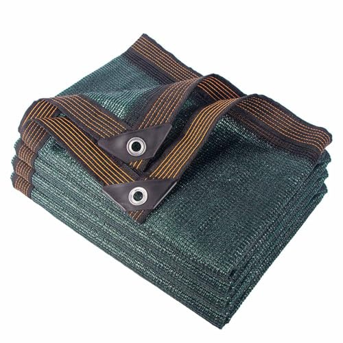 Tela de protección solar con 90 % de bloqueo UV para pérgola e invernadero, color verde oscuro, cubierta de vela gruesa y cifrada de 19.7 x 52.5 pies (6.0 x 16.0 m)